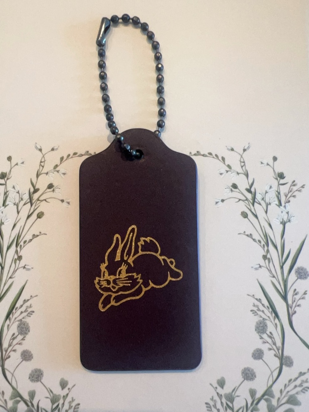 Coach Leather Bag Tag Charm White Rabbit Candy Collection Brown - Price Firm
